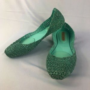 MELISSA + CAMPANA Aqua Glitter Jelly Flats size 9